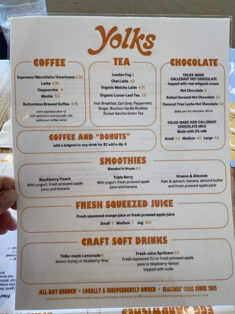 Yolk's Restaurant And Commissary - Vancouver, BC menu_pic