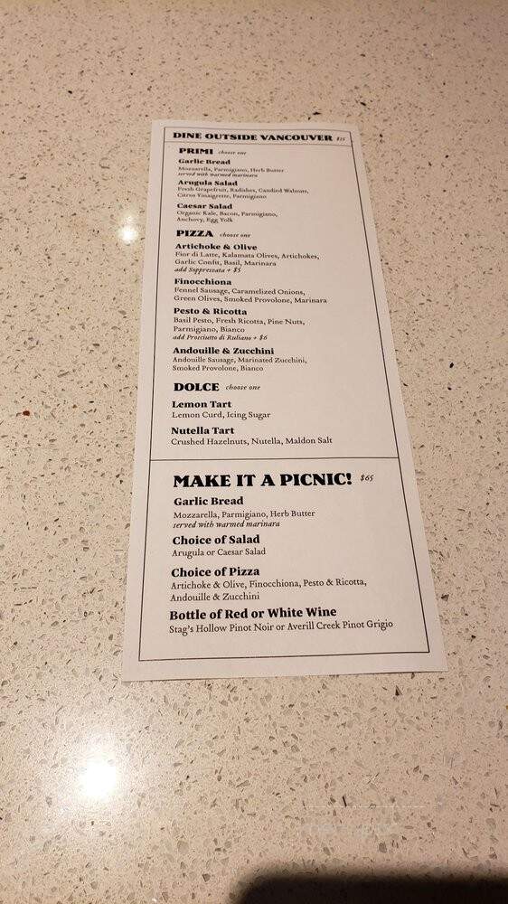 Bufala - Vancouver, BC menu_pic