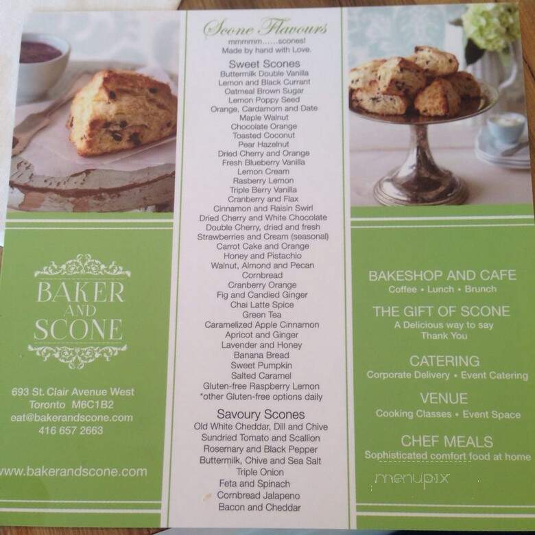 Baker and Scone - Toronto, ON menu_pic