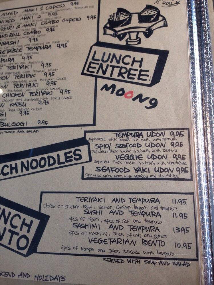 Moong Japanese Fusion Restaurant - Toronto, ON menu_pic