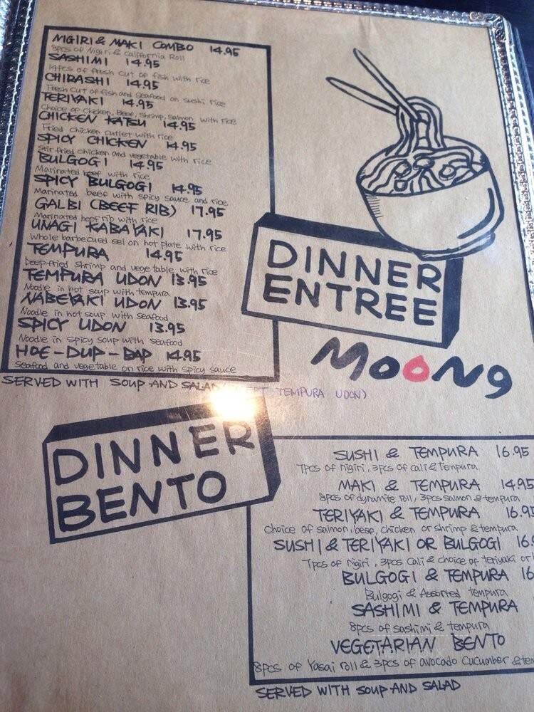 Moong Japanese Fusion Restaurant - Toronto, ON menu_pic