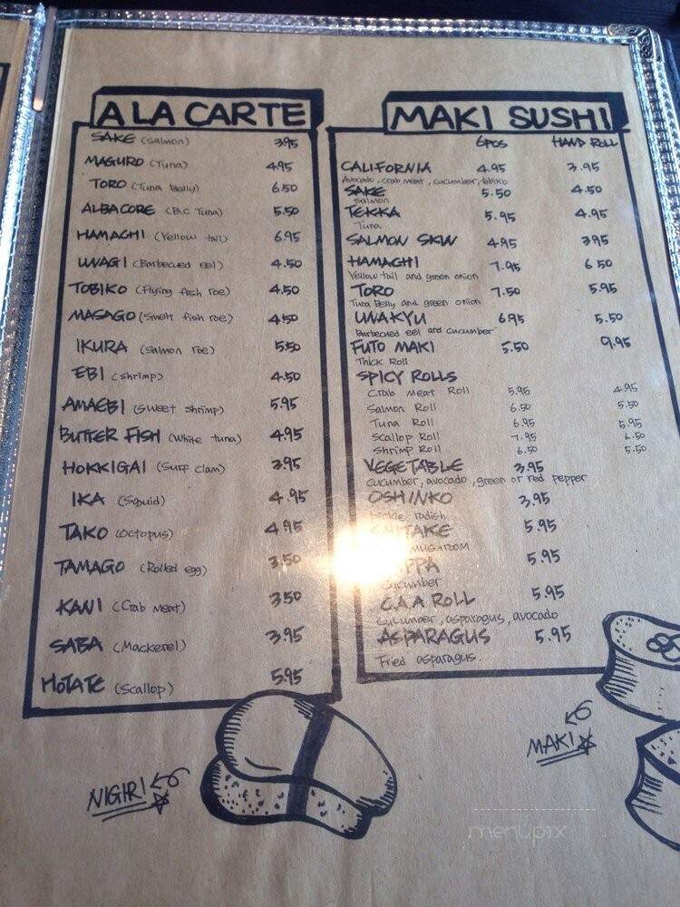 Moong Japanese Fusion Restaurant - Toronto, ON menu_pic
