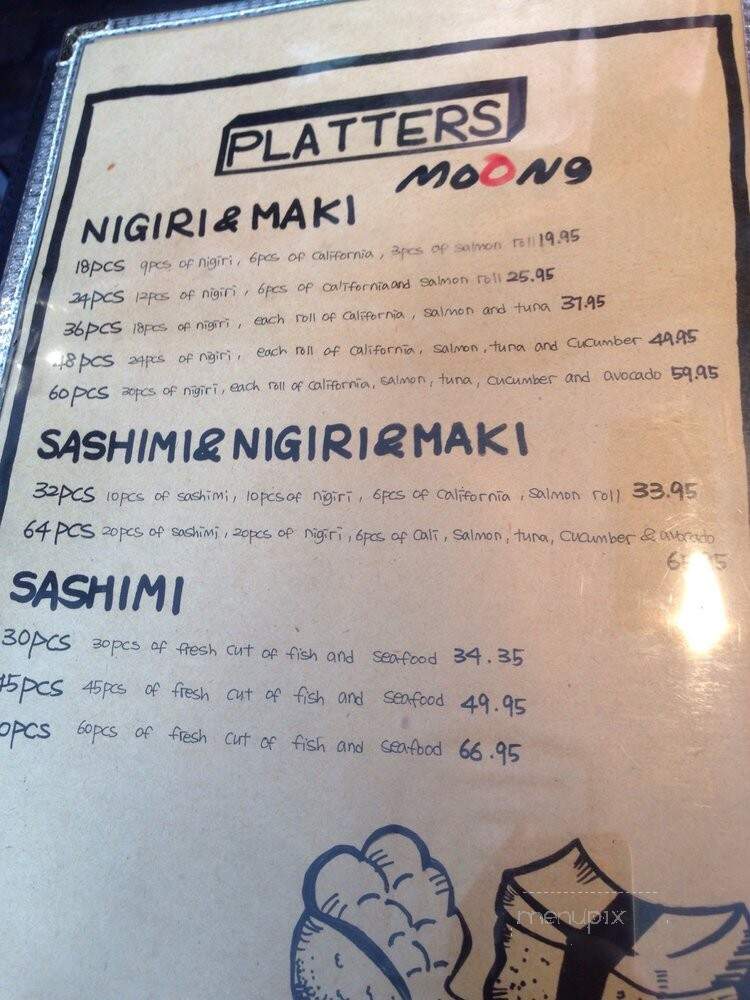Moong Japanese Fusion Restaurant - Toronto, ON menu_pic