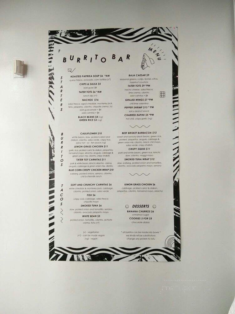 Tacofino Yaletown - Vancouver, BC menu_pic