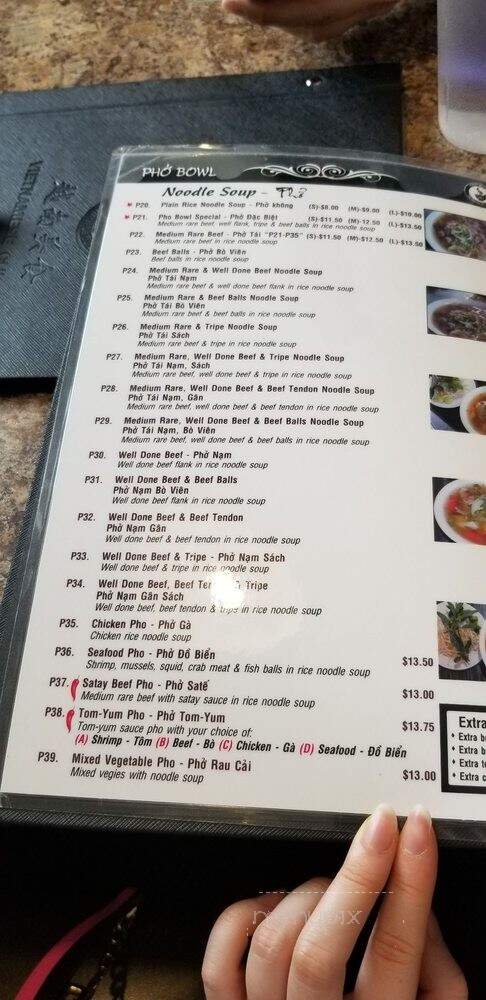 Pho Bowl - Niagara Falls, ON menu_pic