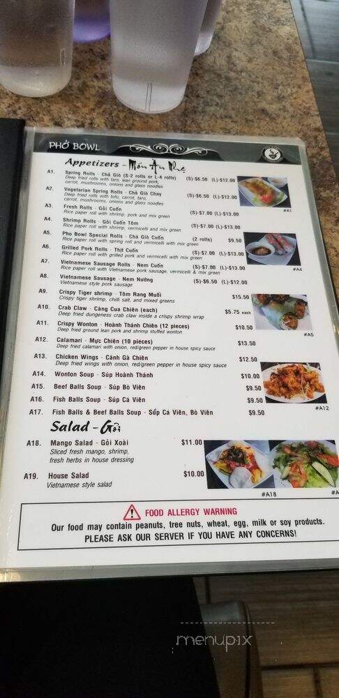 Pho Bowl - Niagara Falls, ON menu_pic