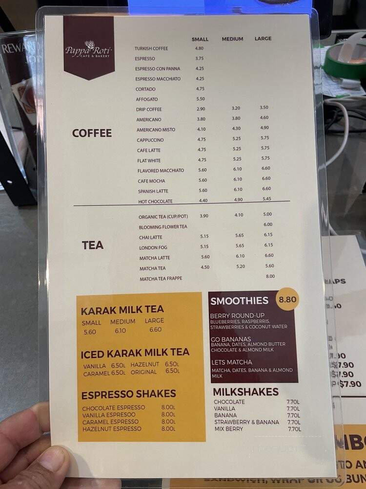 PappaRoti - Vancouver, BC menu_pic