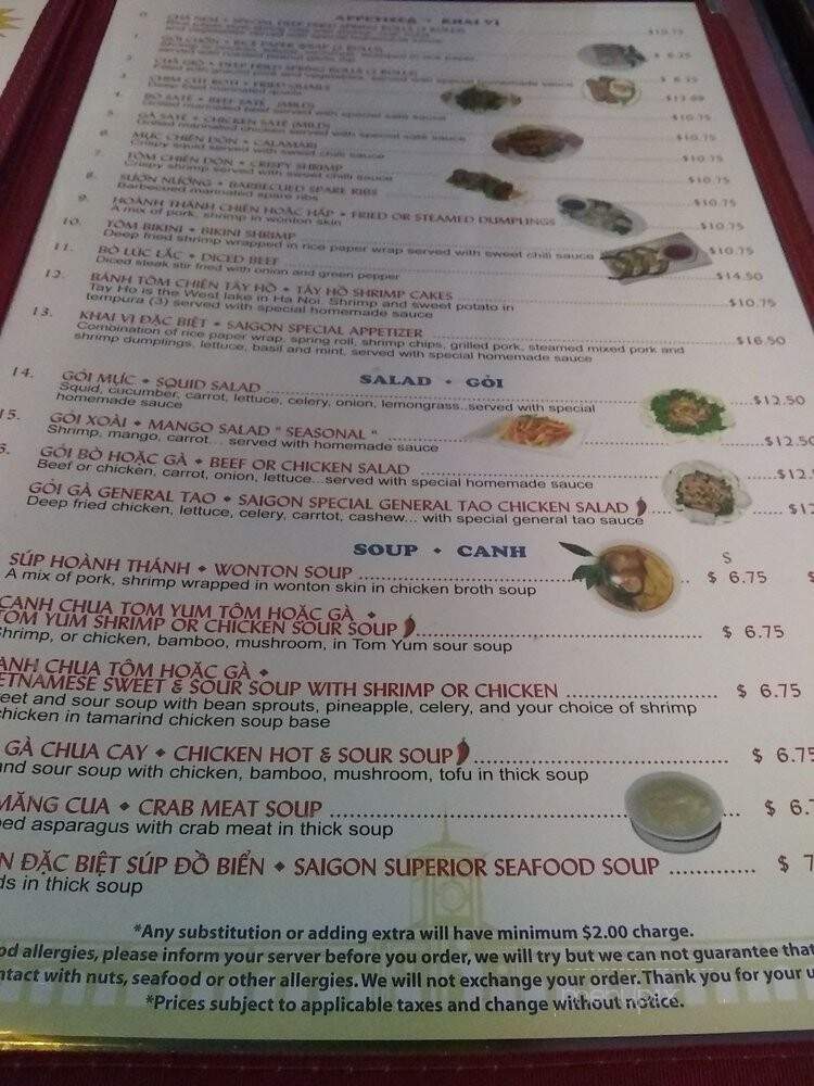 Saigon Pho - Orleans, ON menu_pic