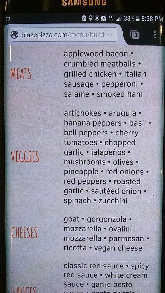 Blaze Fast-Fire'd Pizza - Toronto, ON menu_pic