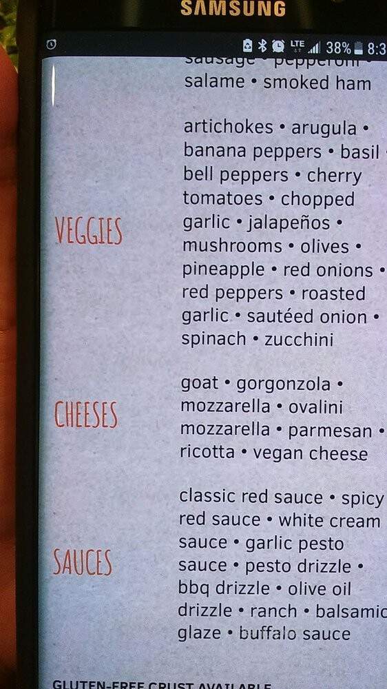 Blaze Fast-Fire'd Pizza - Toronto, ON menu_pic