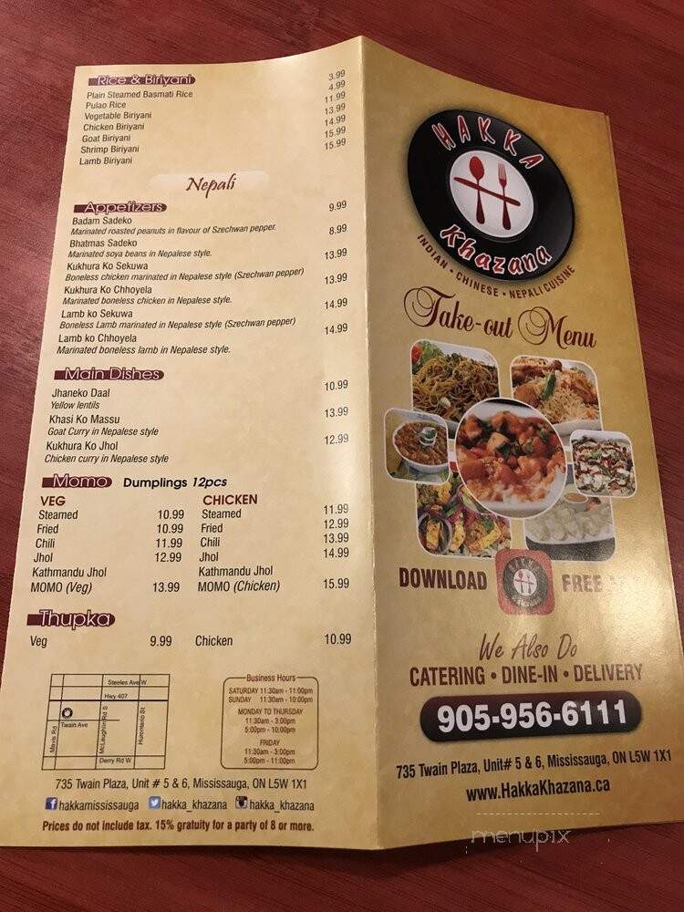 Hakka Khazana - Mississauga, ON menu_pic