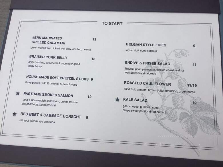 Brux House - Hamilton, ON menu_pic