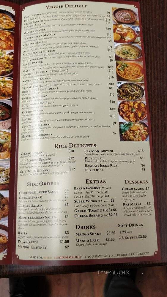India Grill & Pizzatown - Coquitlam, BC menu_pic