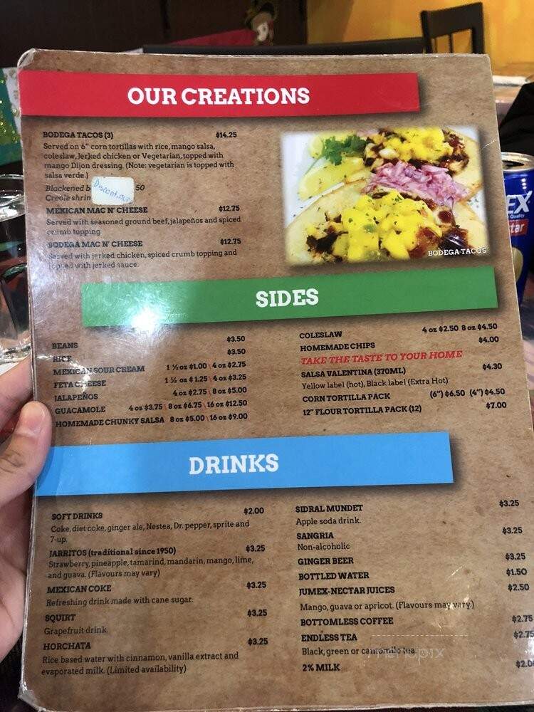 Bodega - Calgary, AB menu_pic