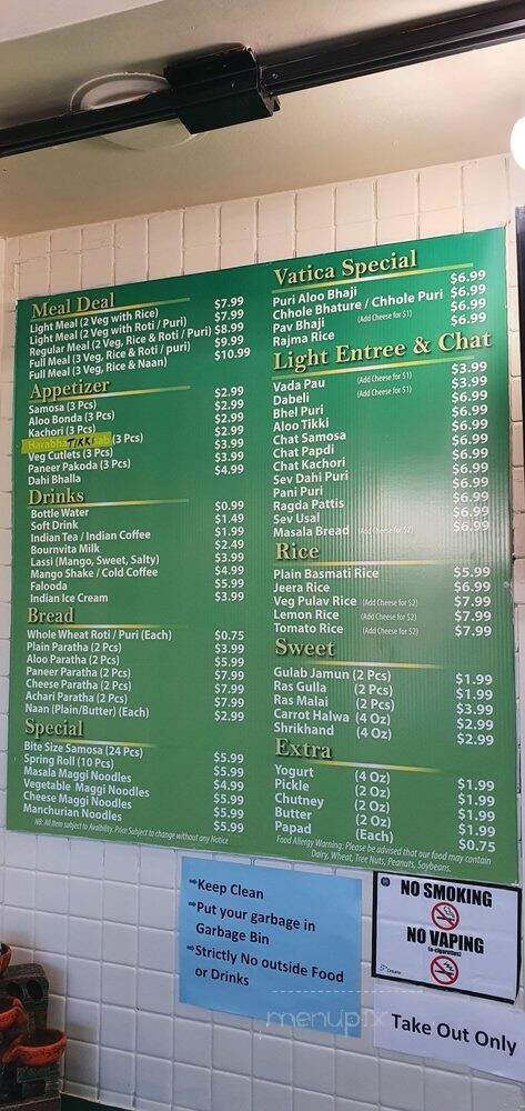 Vatica - Toronto, ON menu_pic