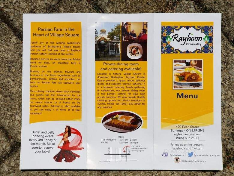 Rayhoon Persian Eatery - Burlington, ON menu_pic