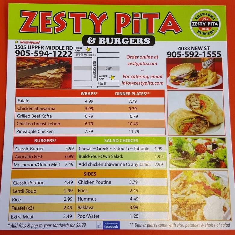 Zesty Pita & Burgers - Burlington, ON