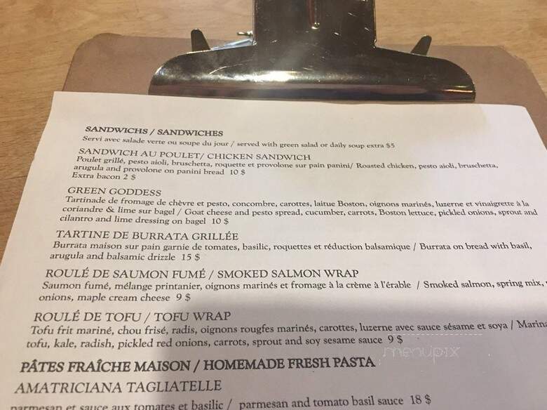 Biscotti & Cie - Chelsea, QC menu_pic
