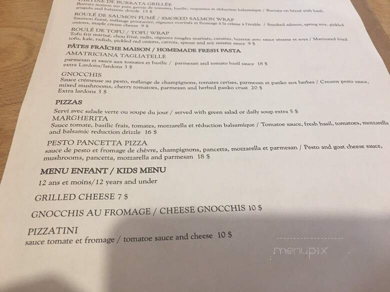 Biscotti & Cie - Chelsea, QC menu_pic