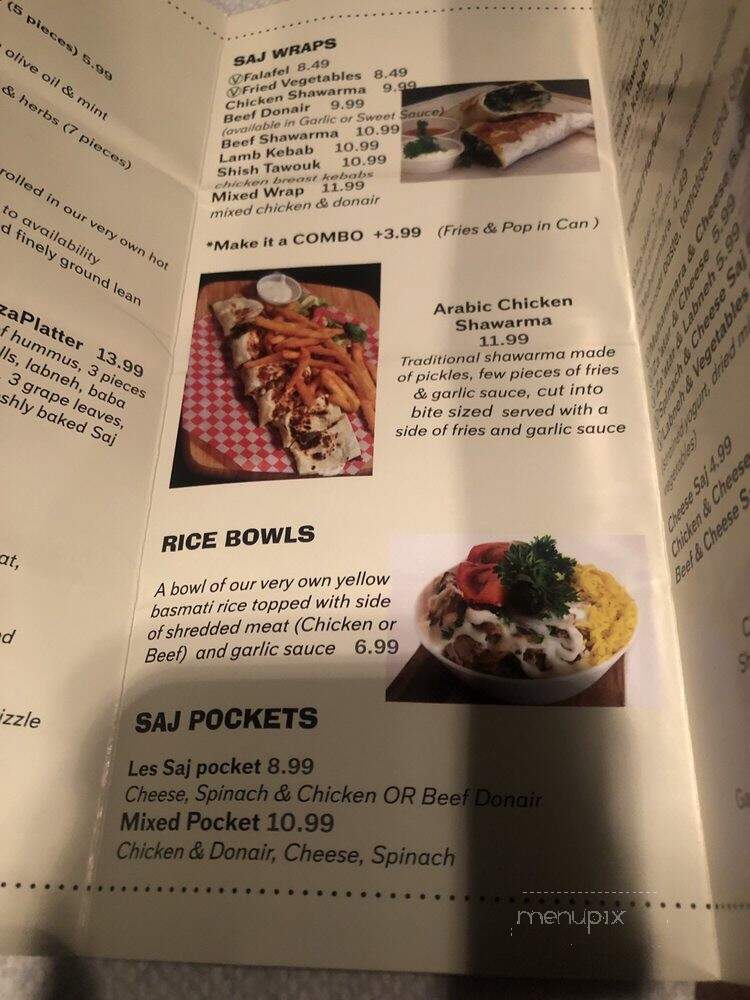 Les Saj - Winnipeg, MB menu_pic