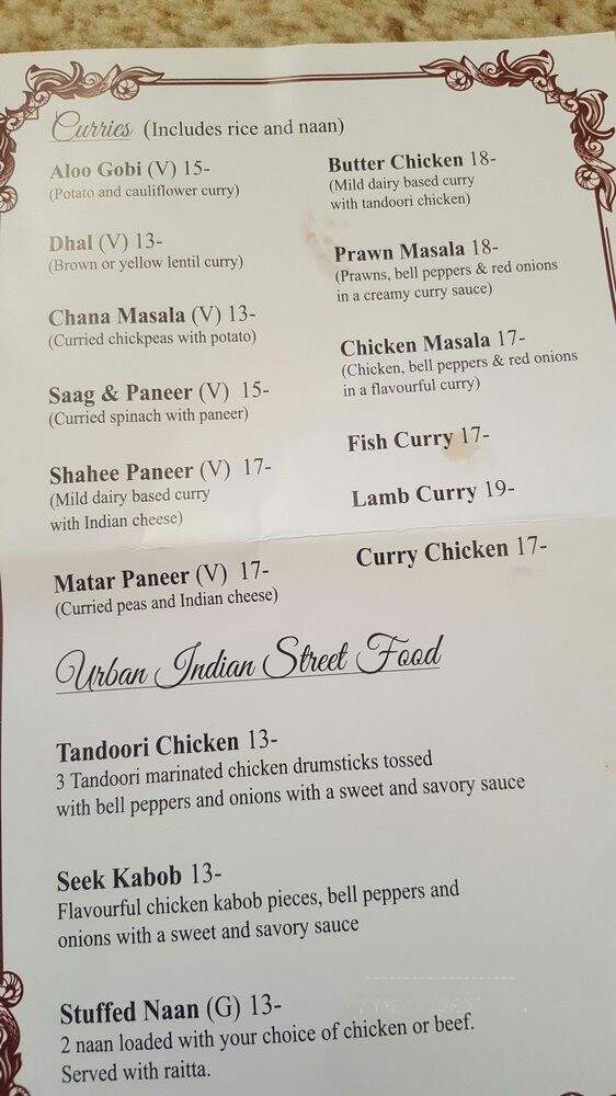 Kal's Naan Stop - Vernon, BC menu_pic