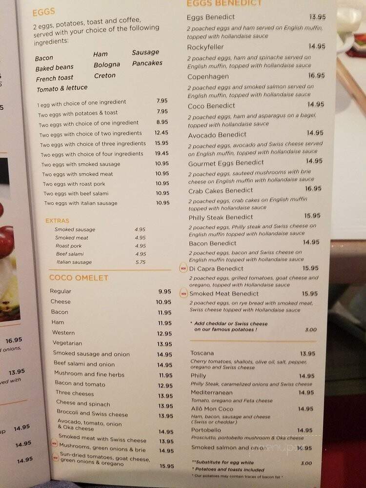 Allo! Mon Coco - Brossard, QC menu_pic