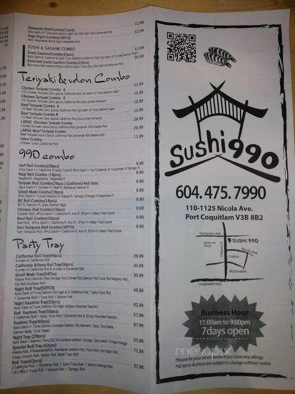 Sushi 990 - Port Coquitlam, BC
