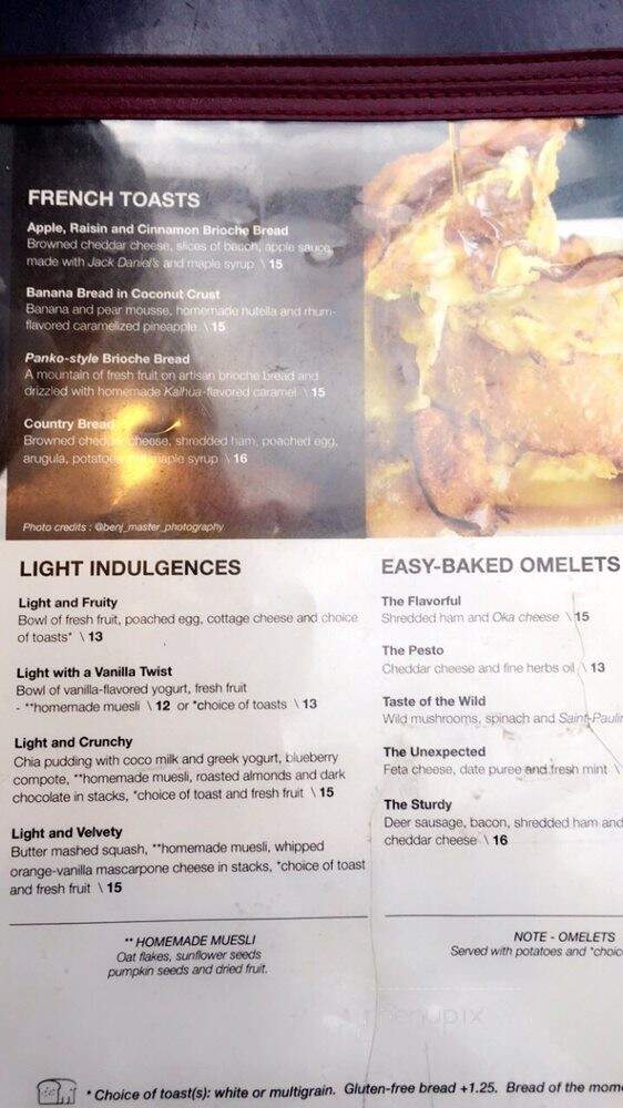 Le Peche Matinal - Longueuil, QC menu_pic
