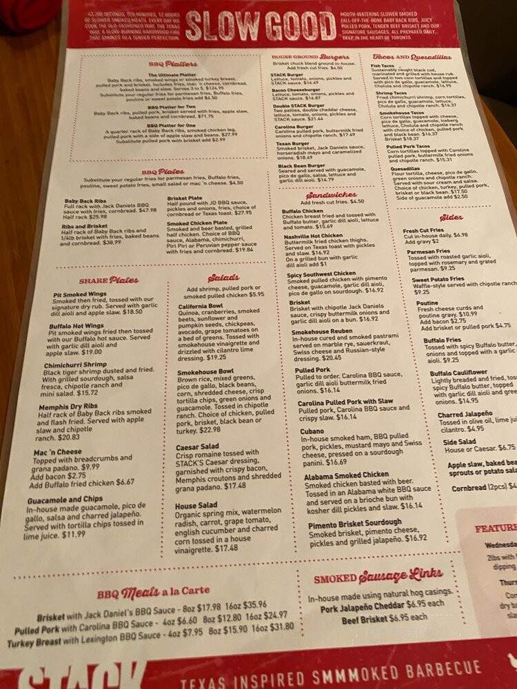 Stack - Toronto, ON menu_pic