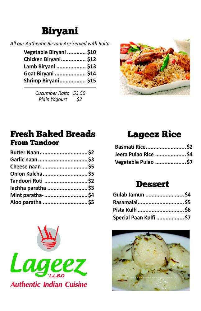 Lageez - Toronto, ON menu_pic