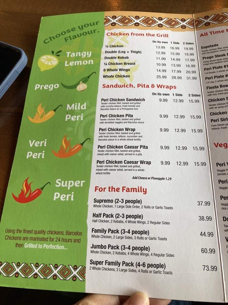 Barcelos Flame Grilled Chicken - Burnaby, BC menu_pic