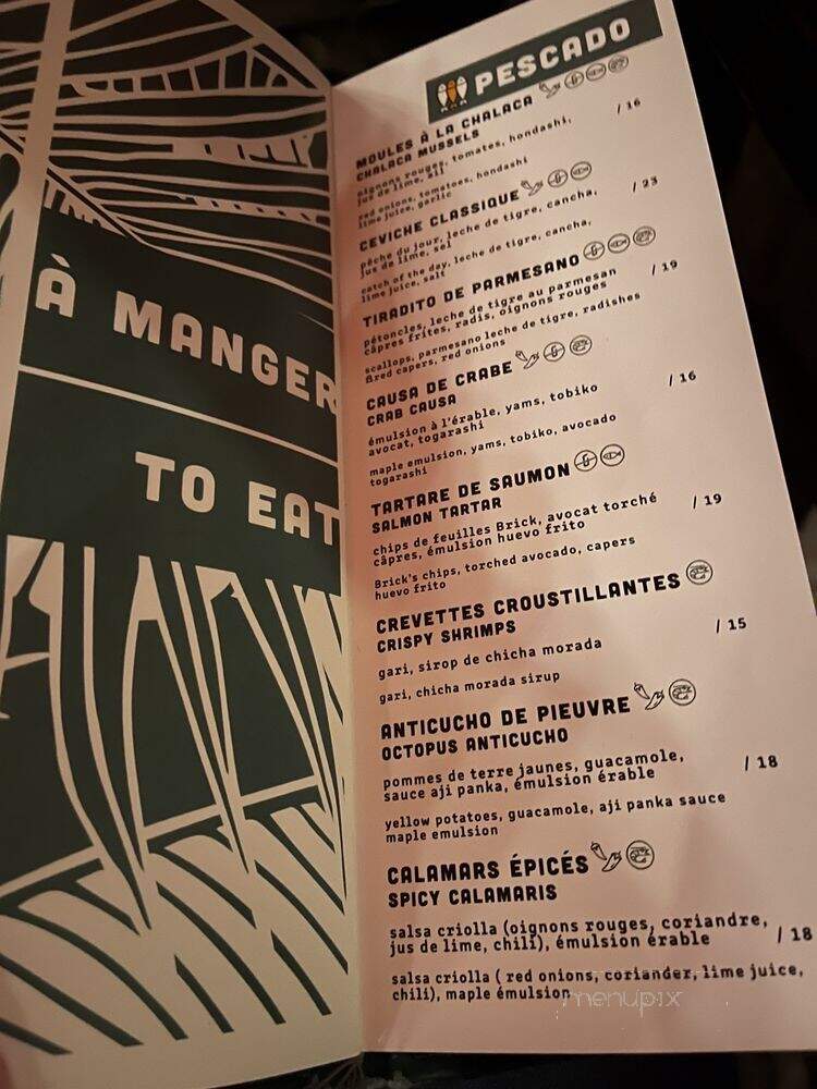 Tiradito - Montreal, QC menu_pic