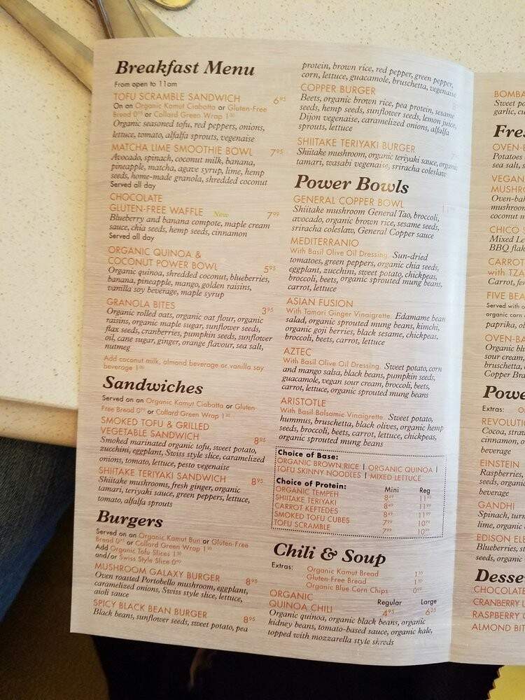 Copper Branch - Montreal, QC menu_pic