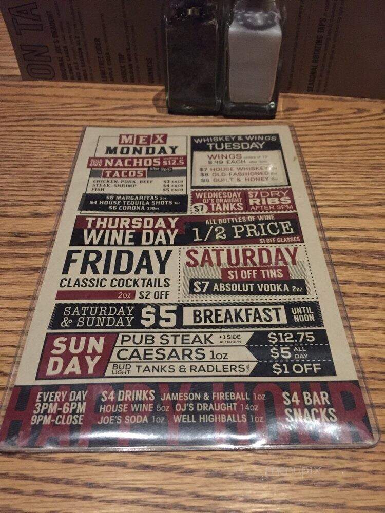 Original Joe's - Langley, BC menu_pic