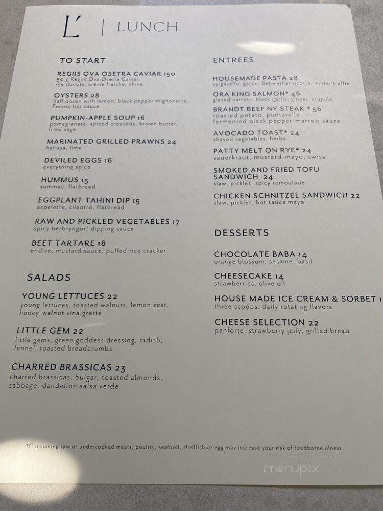 Avec Nous - Beverly Hills, CA menu_pic
