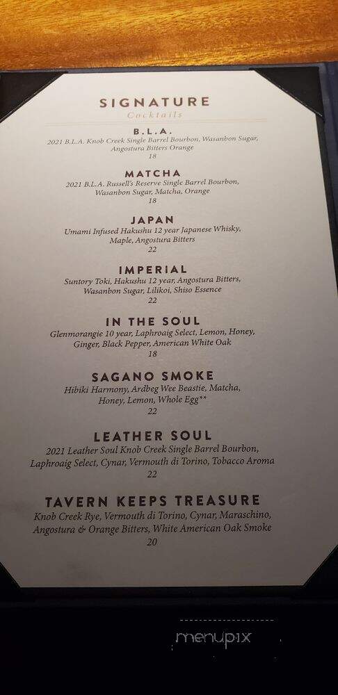Bar Leather Apron - Honolulu, HI menu_pic