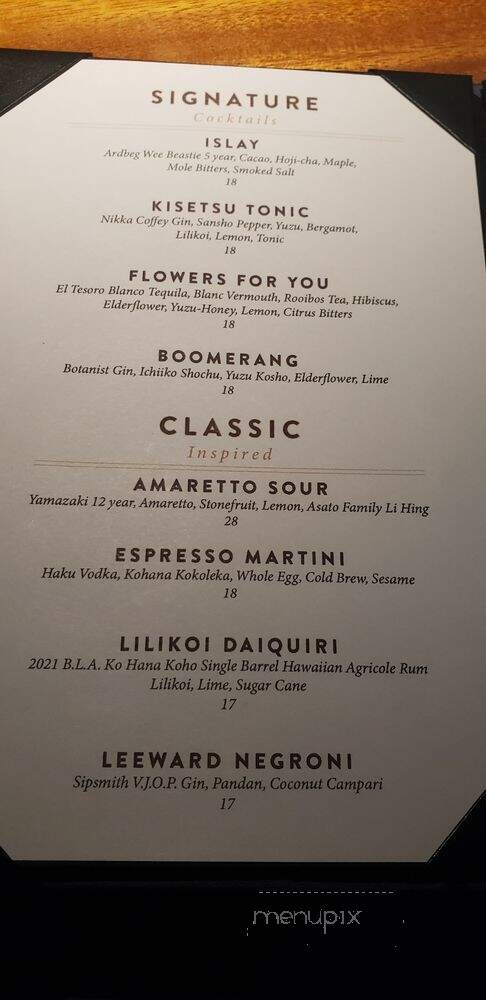 Bar Leather Apron - Honolulu, HI menu_pic