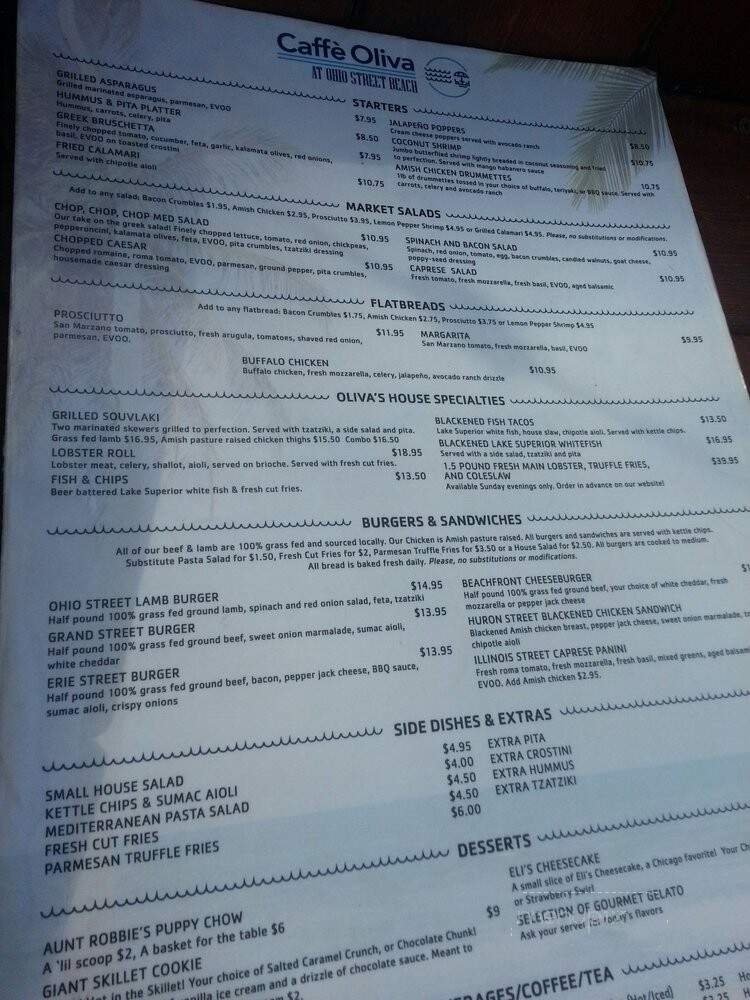 Caffe Oliva - Chicago, IL menu_pic