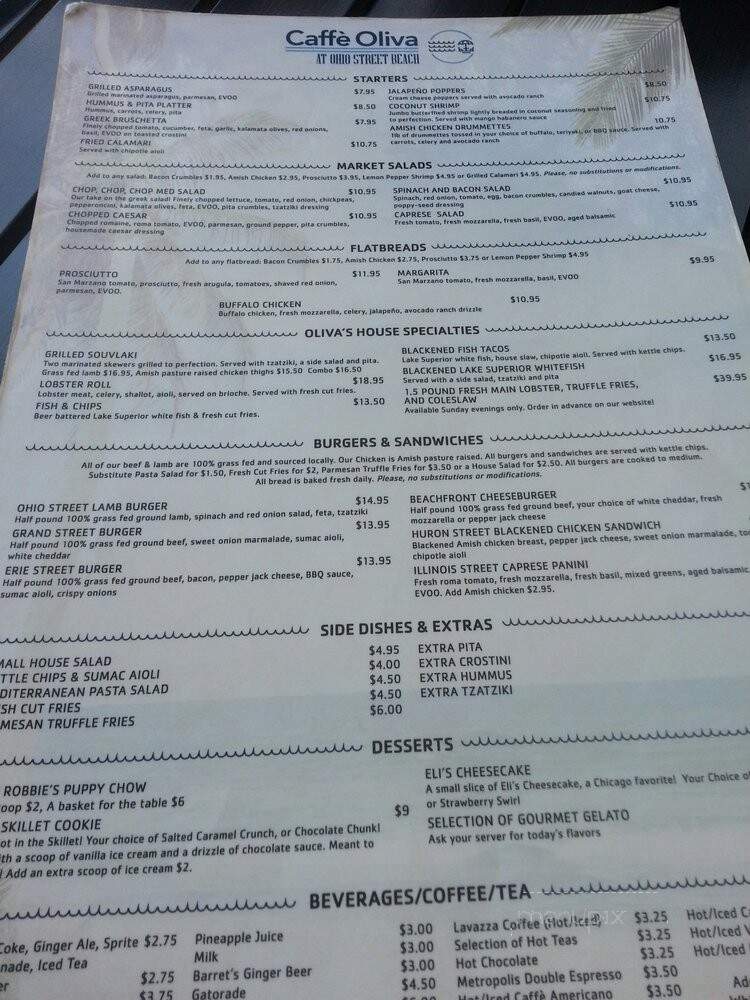 Caffe Oliva - Chicago, IL menu_pic