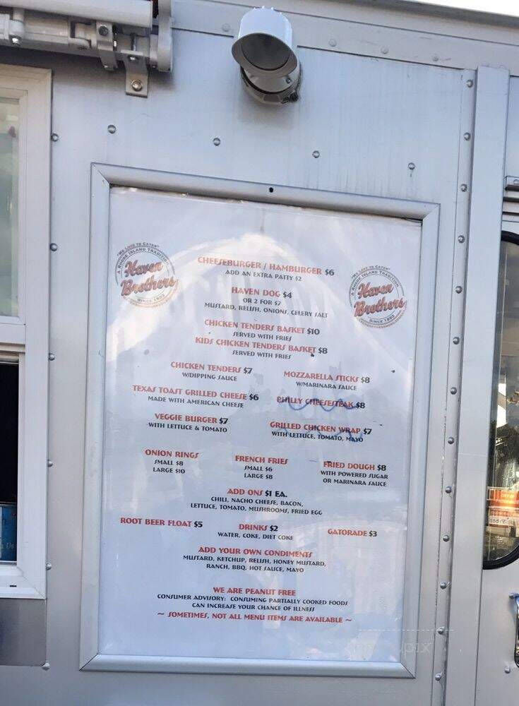 "The Original" Haven Brothers Diner - Providence, RI menu_pic