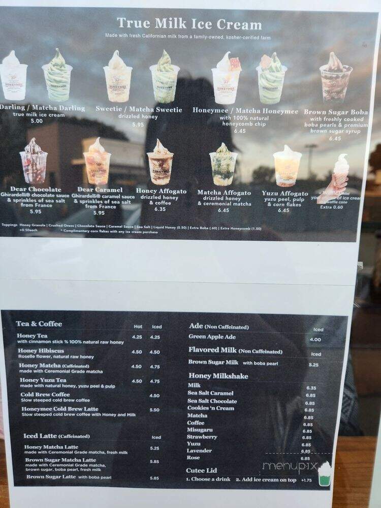Honeymee - Irvine, CA menu_pic