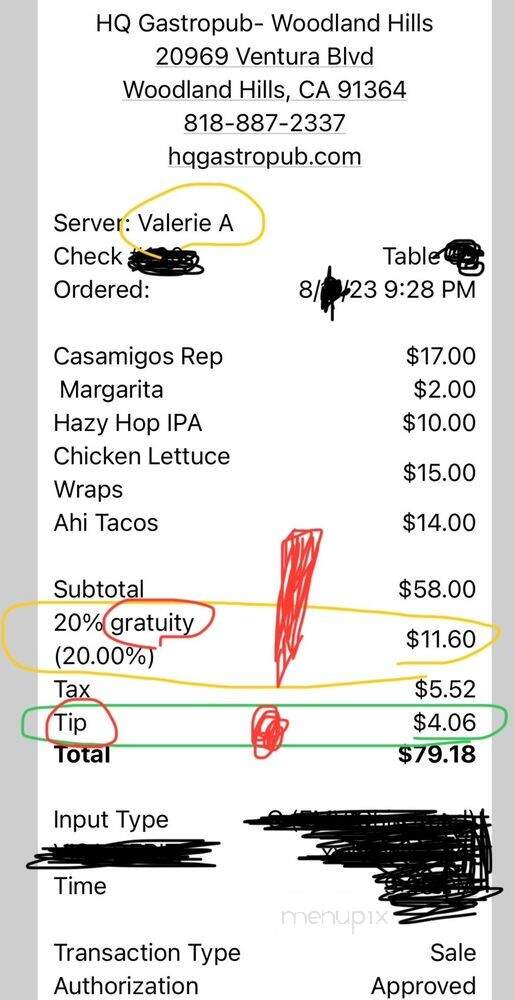 HQ Gastropub - Woodland Hills, CA menu_pic