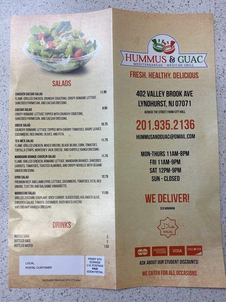 Hummus & Guac - Lyndhurst, NJ menu_pic