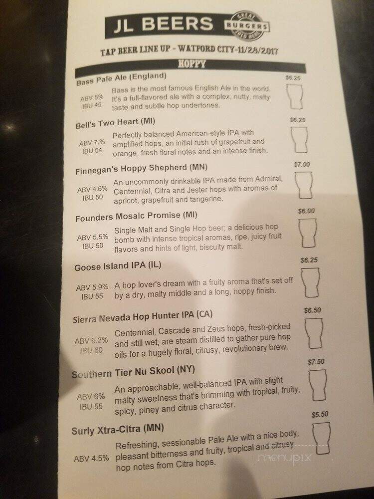 JL Beers - Watford City, ND menu_pic