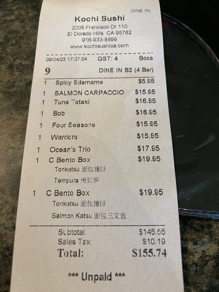 Kochi Sushi Bar And Grill - El Dorado Hills, CA