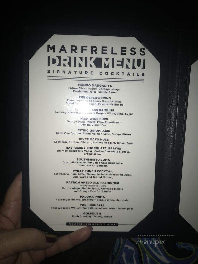 Marfeless - Houston, TX menu_pic
