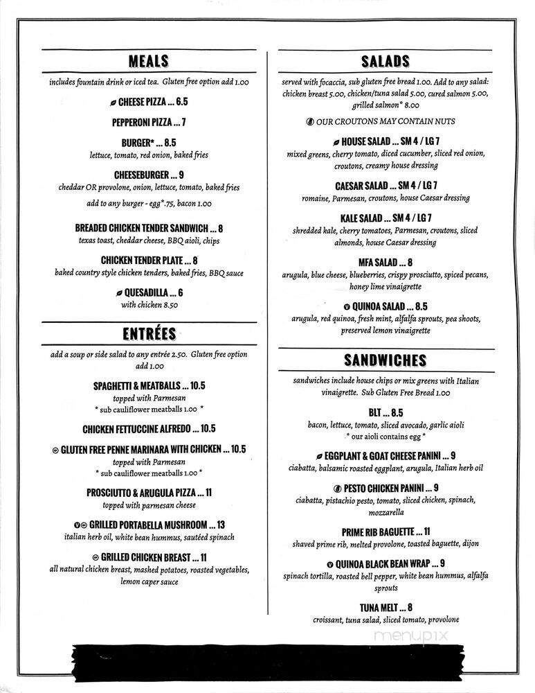 MFA Cafe - Houston, TX menu_pic