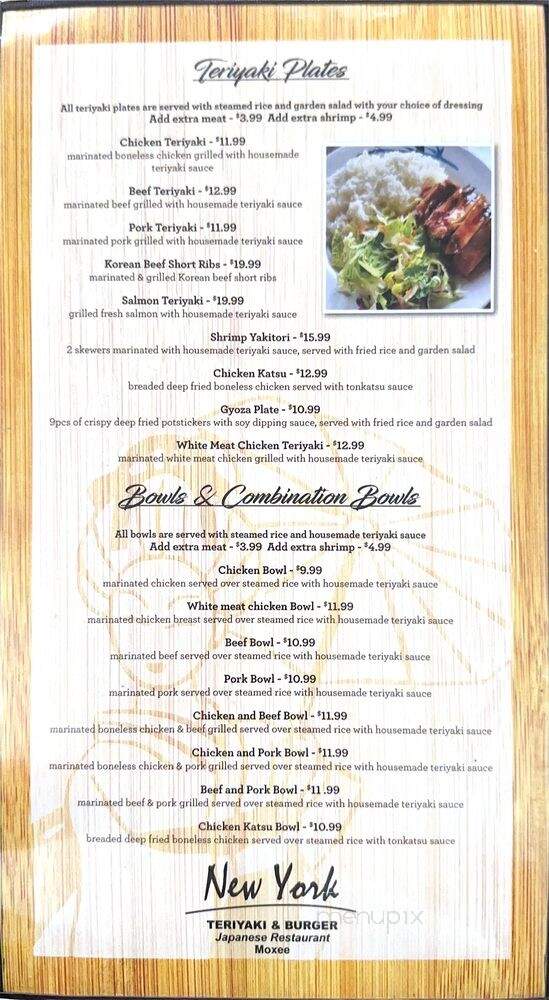 New York Teriaki - Moxee, WA menu_pic