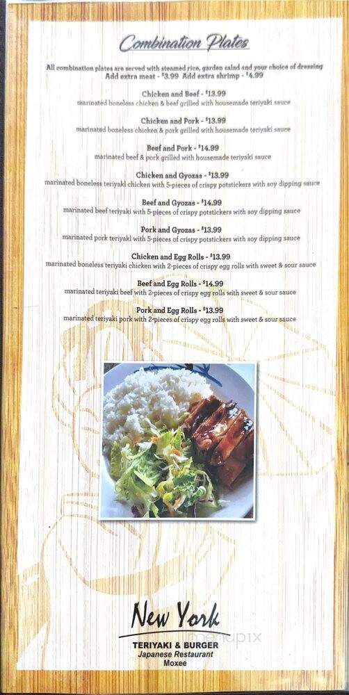 New York Teriaki - Moxee, WA menu_pic