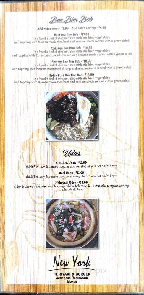 New York Teriaki - Moxee, WA menu_pic
